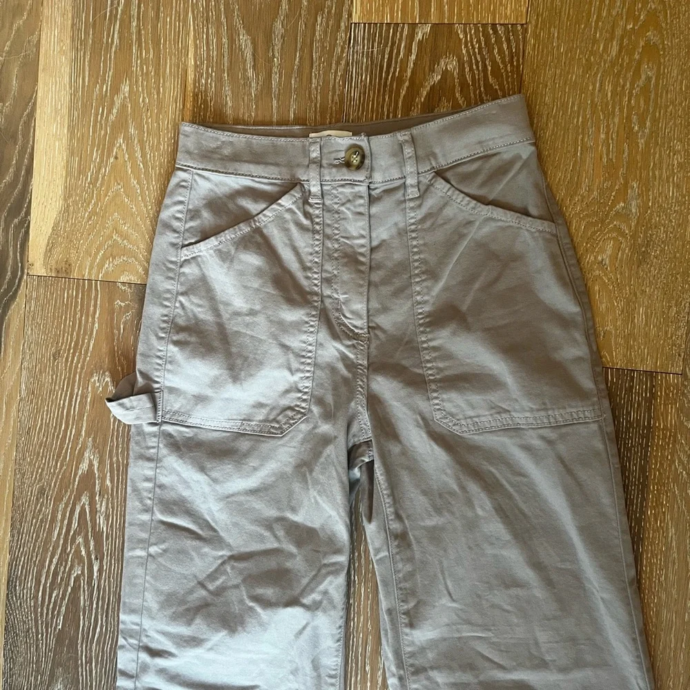 Self Contrast Anthropologie Georgia Utility Beige Wide Leg Pants - Picture 7 of 14